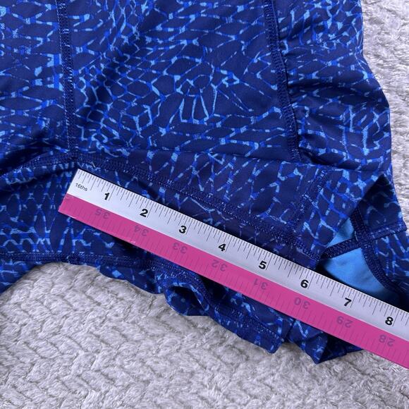 Lululemon Speed Track Shorts Womens 4 Blue Samba Snake Ruched Running Yoga‎ Gym - Picture 8 of 12